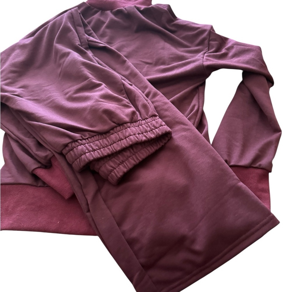 Harper and Rowe Wine Colored 2 Piece Knit Travel Outfit New S - Picture 5 of 5
